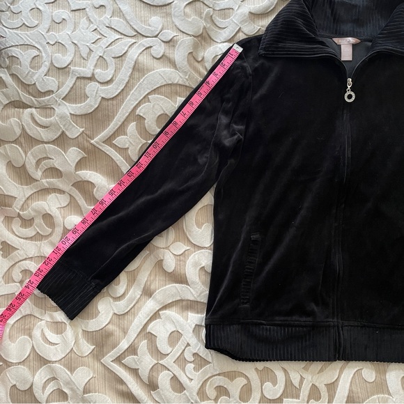 White Stag Sz L Velour Track Jacket Zip Up Black New with Tags - Picture 7 of 7